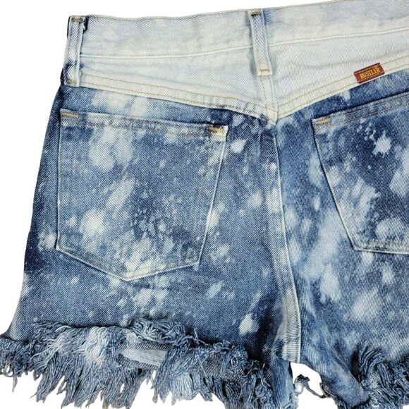 Rustler Jean Shorts Womens Sz 10 Blue Bleached 2.75" Denim Cut Off High Rise - Picture 5 of 7